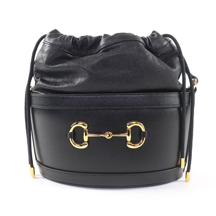 Excellent GUCCI Shoulder Bag black leather Women 602118