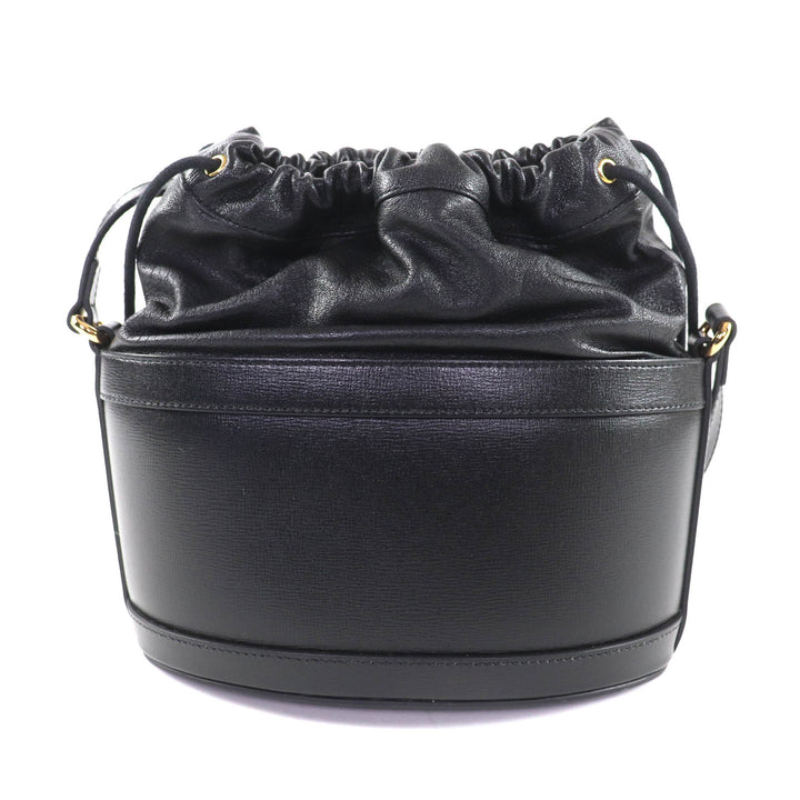 Excellent GUCCI Shoulder Bag black leather Women 602118