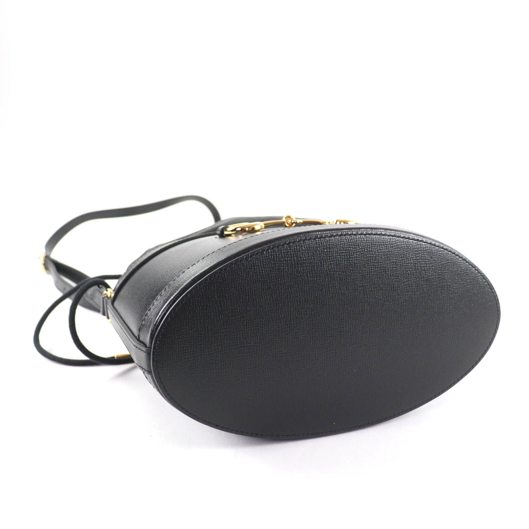 Excellent GUCCI Shoulder Bag black leather Women 602118