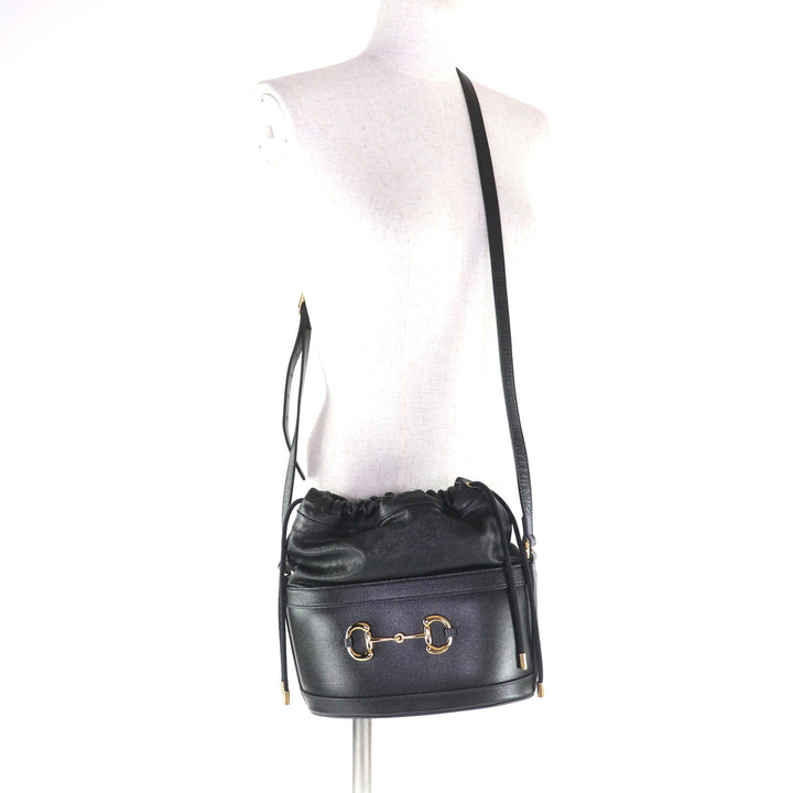 Excellent GUCCI Shoulder Bag black leather Women 602118
