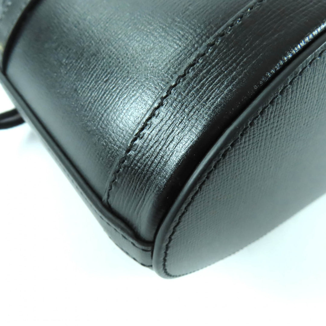 Excellent GUCCI Shoulder Bag black leather Women 602118