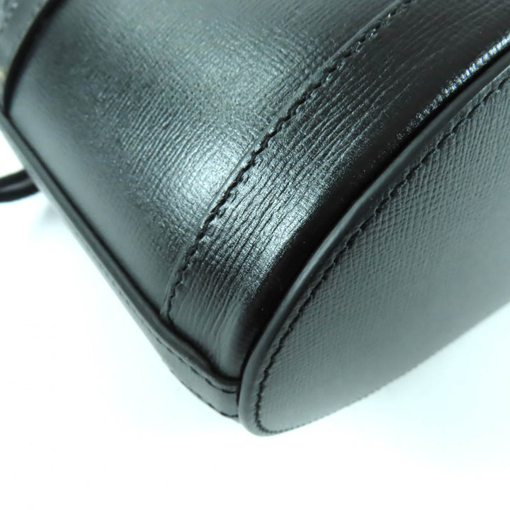 Excellent GUCCI Shoulder Bag black leather Women 602118