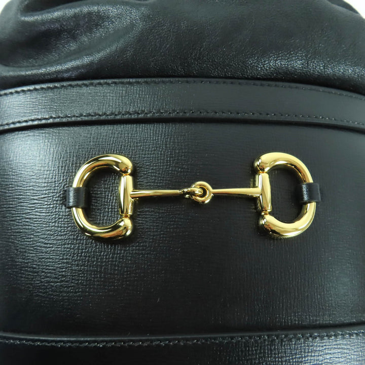 Excellent GUCCI Shoulder Bag black leather Women 602118