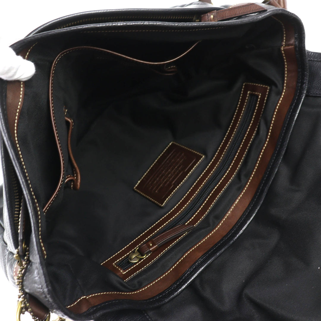 Great COACH Shoulder Bag HARRISON LEATHER MEDIUM MESSENGER black 70386