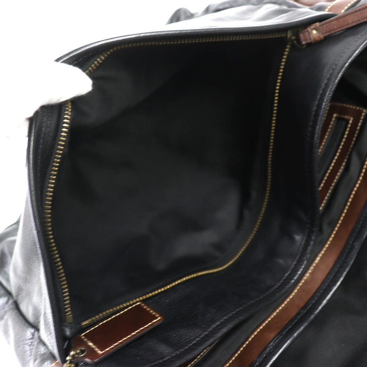 Great COACH Shoulder Bag HARRISON LEATHER MEDIUM MESSENGER black 70386