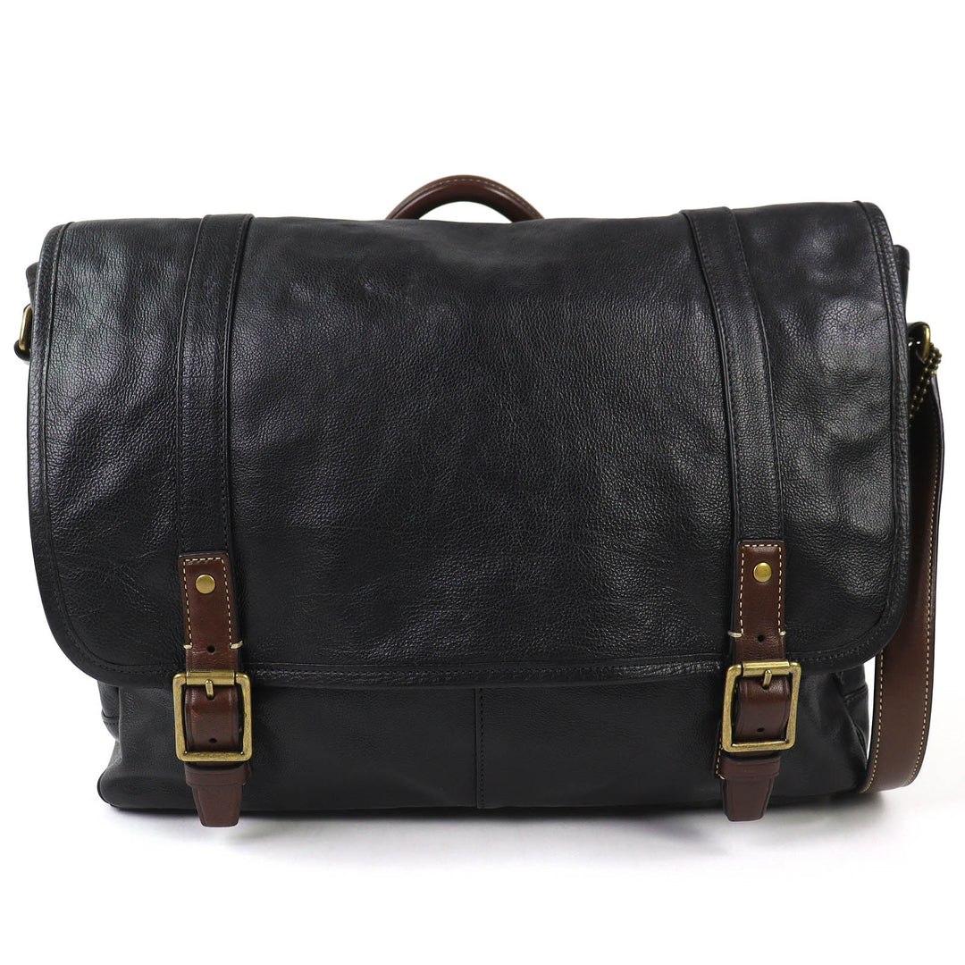 Great COACH Shoulder Bag HARRISON LEATHER MEDIUM MESSENGER black 70386