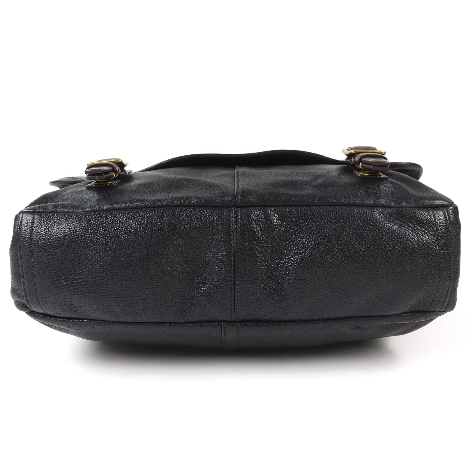 美品△COACH コーチ 70386 HARRISON LEATHER MEDIUM MESSENGER  ハリソンレザーミディアムメッセンジャー ショルダーバッグ ブラック ダークブラウン 保存袋付き メンズ Great COACH Shoulder Bag HARRISON LEATHER MEDIUM MESSENGER black