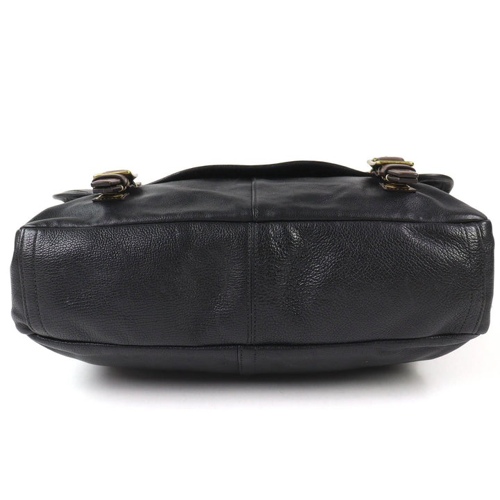 Great COACH Shoulder Bag HARRISON LEATHER MEDIUM MESSENGER black 70386