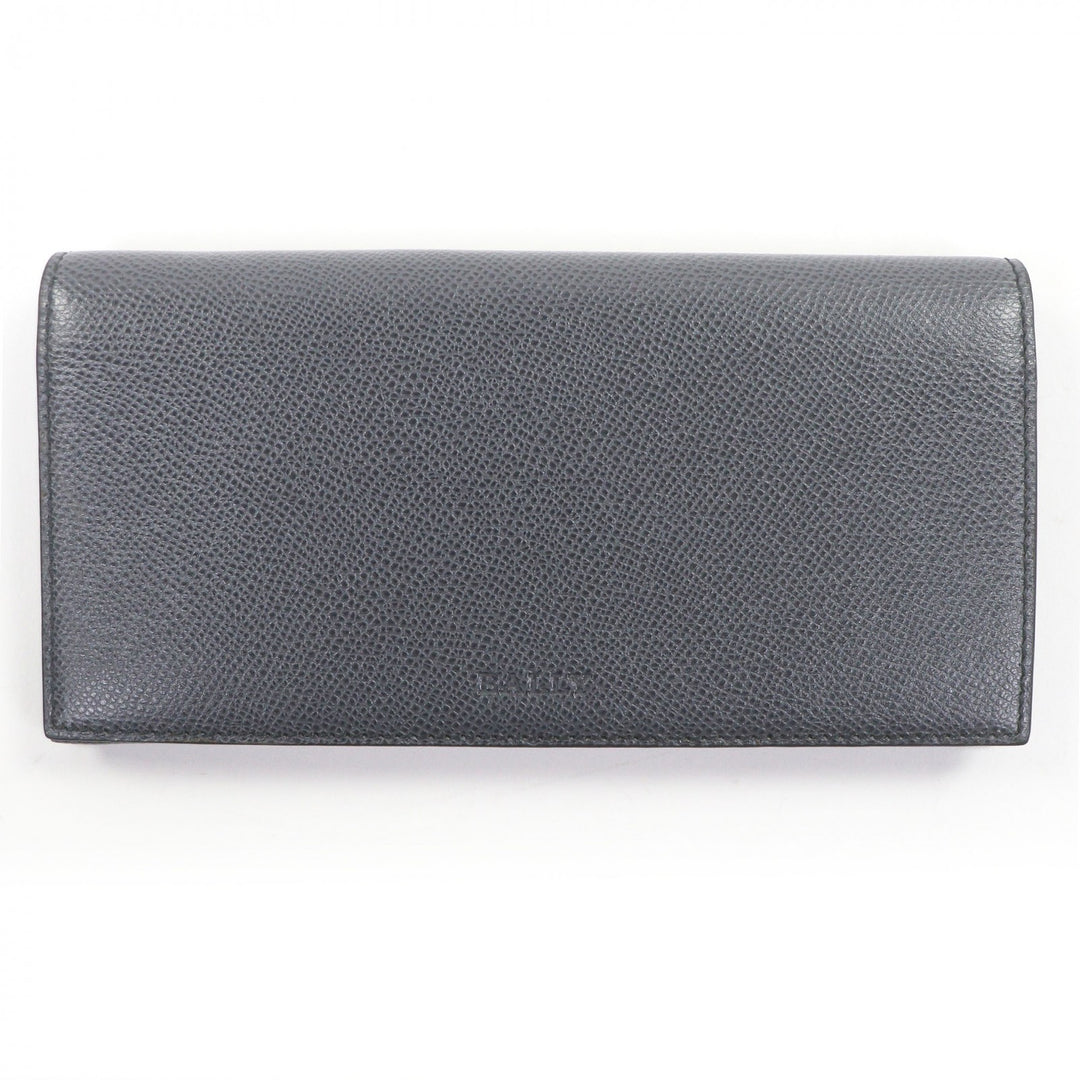 Pristine BALLY Bifold Wallet Logo embossing gray leather mens