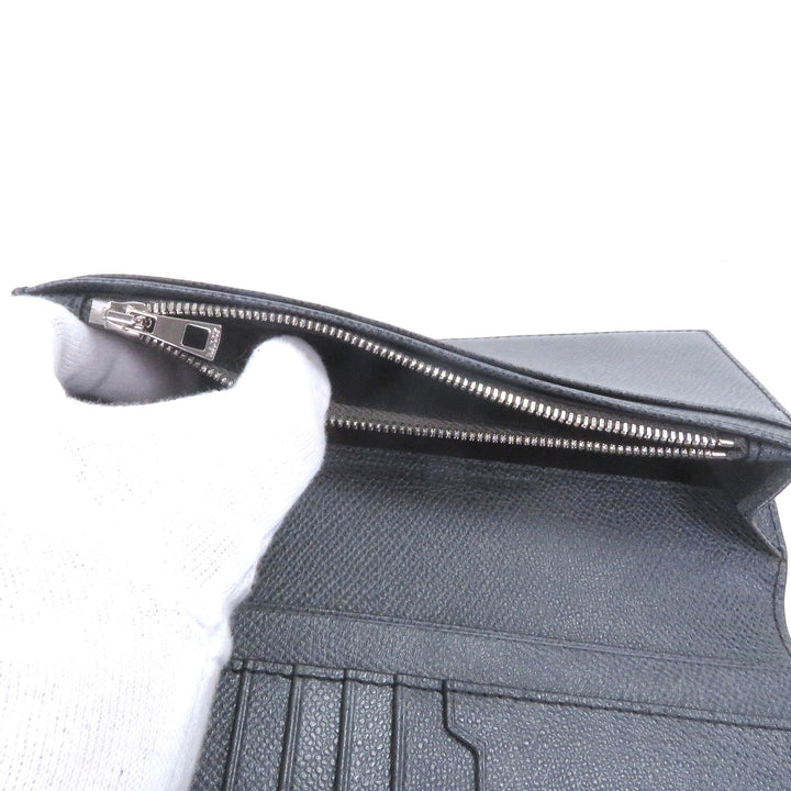 Pristine BALLY Bifold Wallet Logo embossing gray leather mens