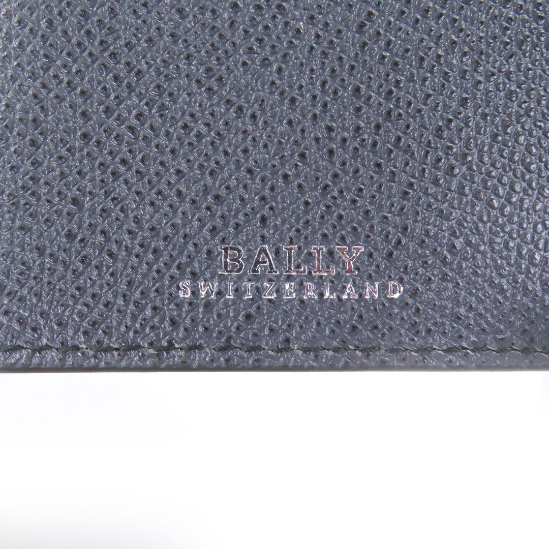 Pristine BALLY Bifold Wallet Logo embossing gray leather mens
