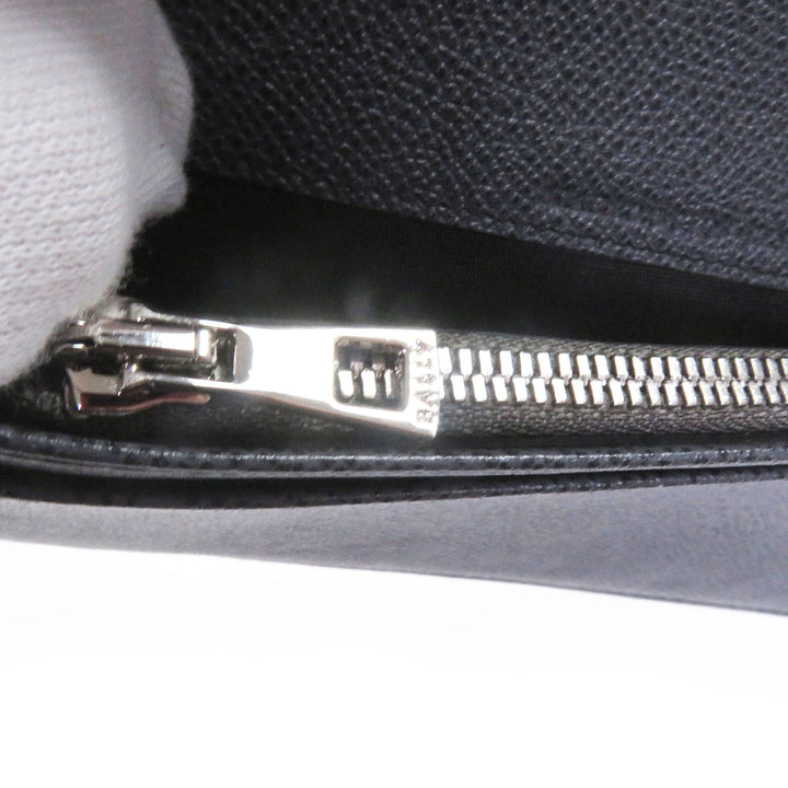 Pristine BALLY Bifold Wallet Logo embossing gray leather mens