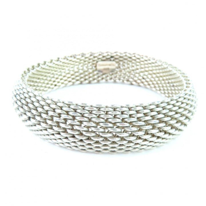 Excellent TIFFANY&Co. bracelet Somerset mesh Bangle Silver 925 Women