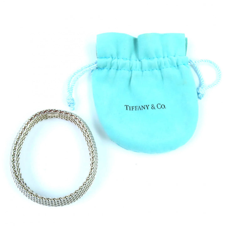 Excellent TIFFANY&Co. bracelet Somerset mesh Bangle Silver 925 Women