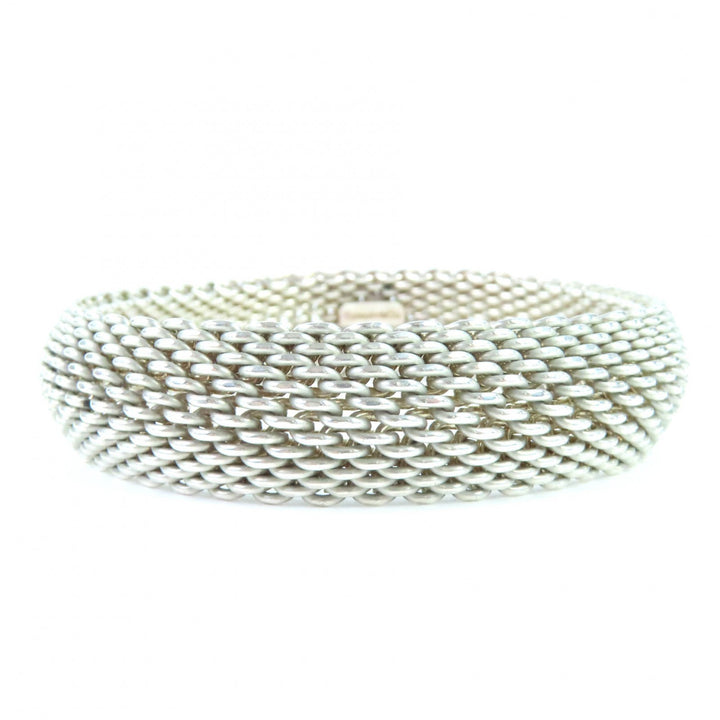 Excellent TIFFANY&Co. bracelet Somerset mesh Bangle Silver 925 Women