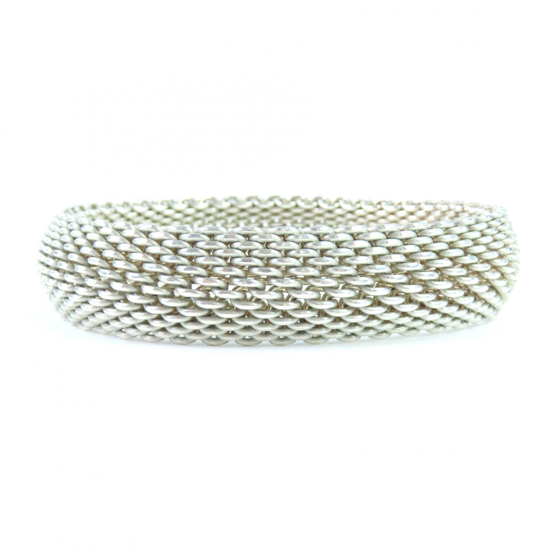 Excellent TIFFANY&Co. bracelet Somerset mesh Bangle Silver 925 Women