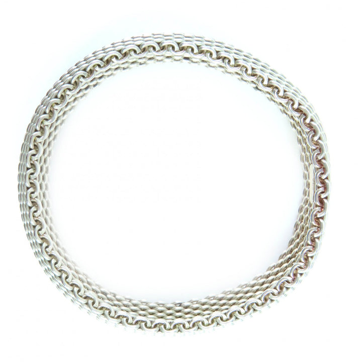 Excellent TIFFANY&Co. bracelet Somerset mesh Bangle Silver 925 Women