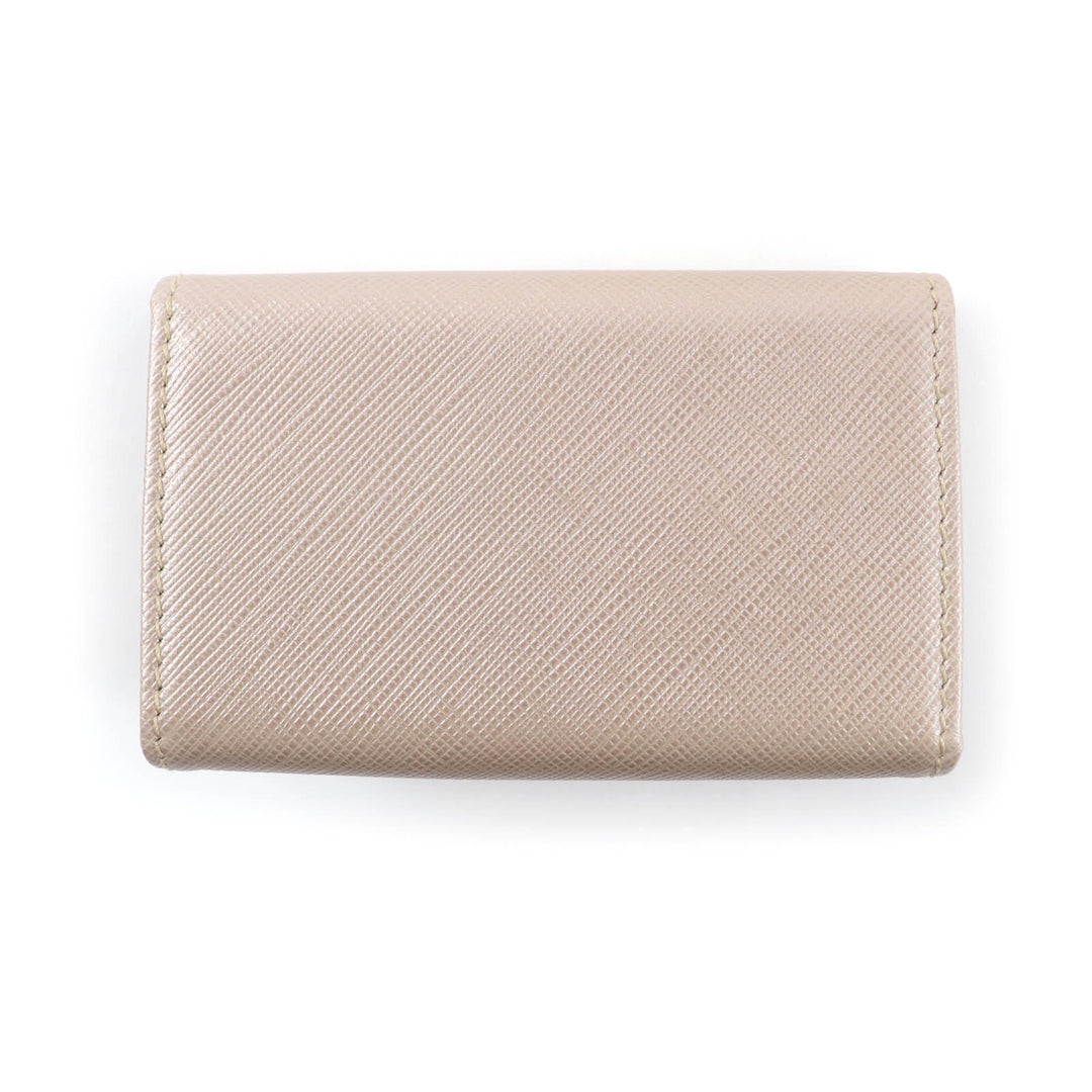 Excellent Salvatore Ferragamo Key holder Champagne Gold leather Women 224627