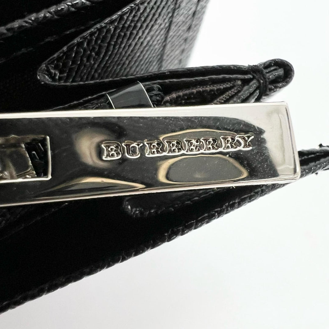 Pristine BURBERRY Purse Shadow check black leather mens
