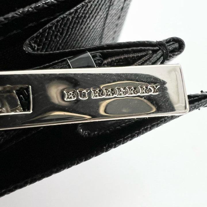Pristine BURBERRY Purse Shadow check black leather mens