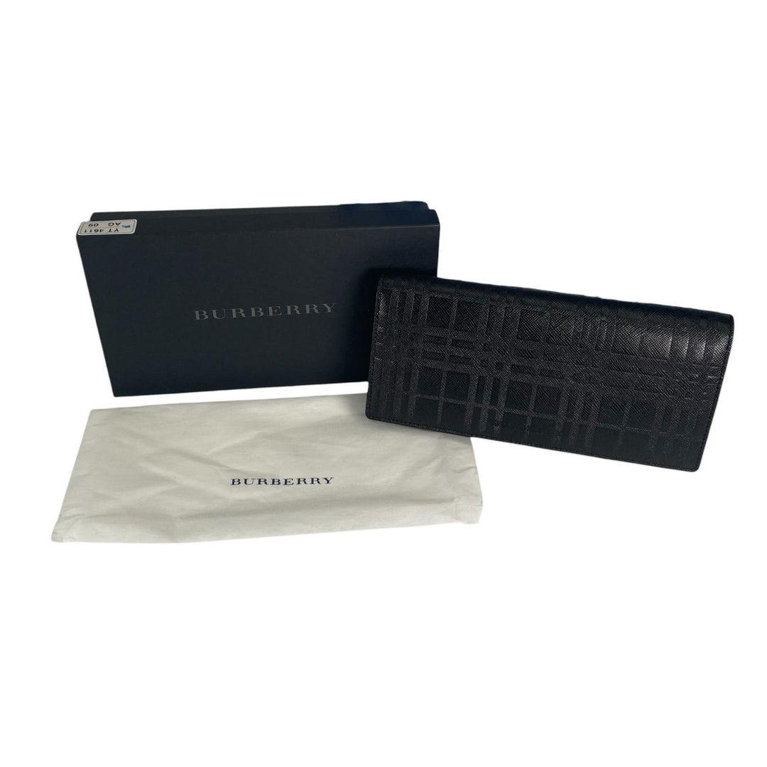 Pristine BURBERRY Purse Shadow check black leather mens