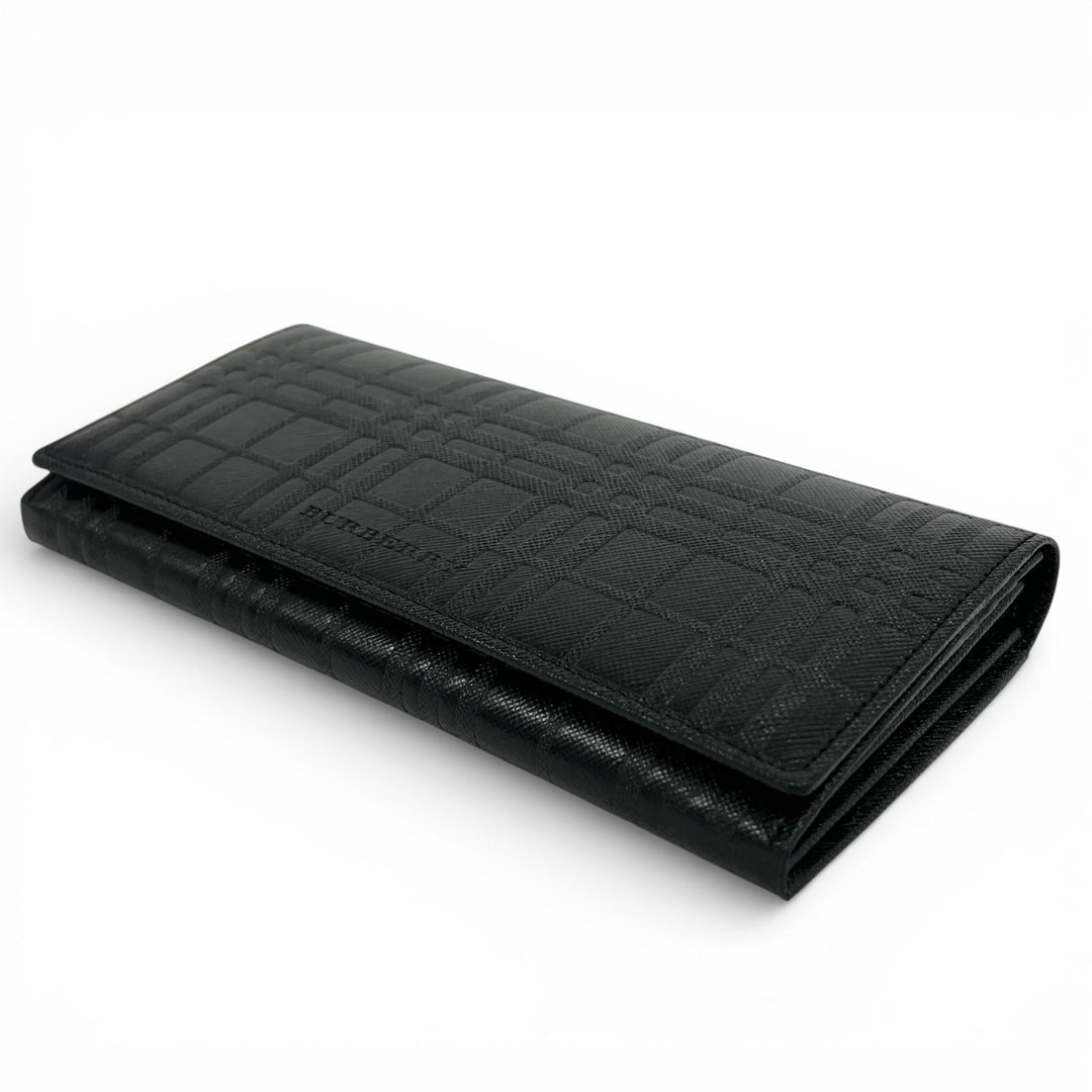 Pristine BURBERRY Purse Shadow check black leather mens