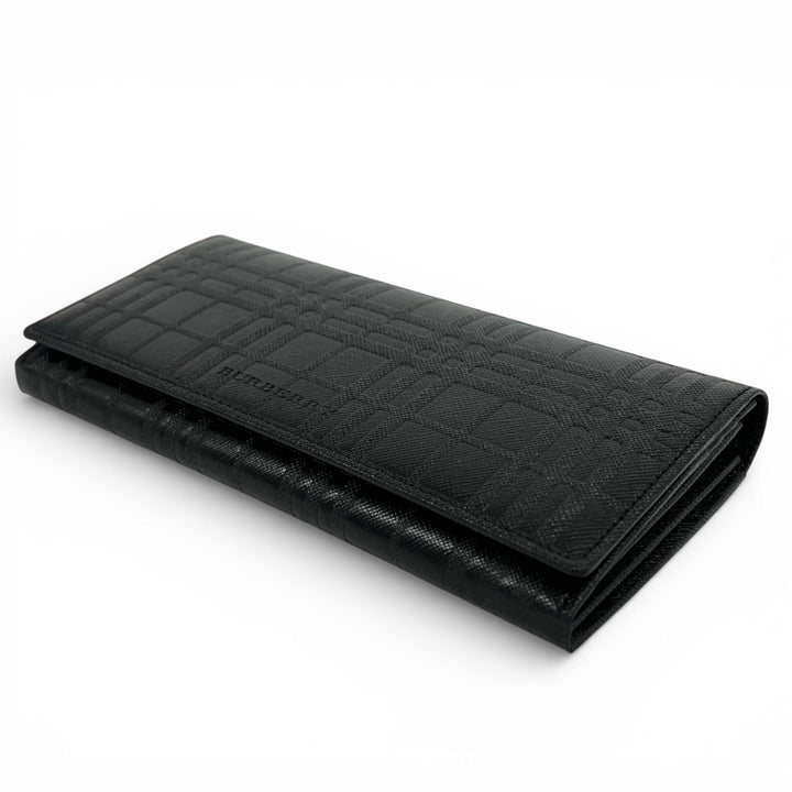 Pristine BURBERRY Purse Shadow check black leather mens