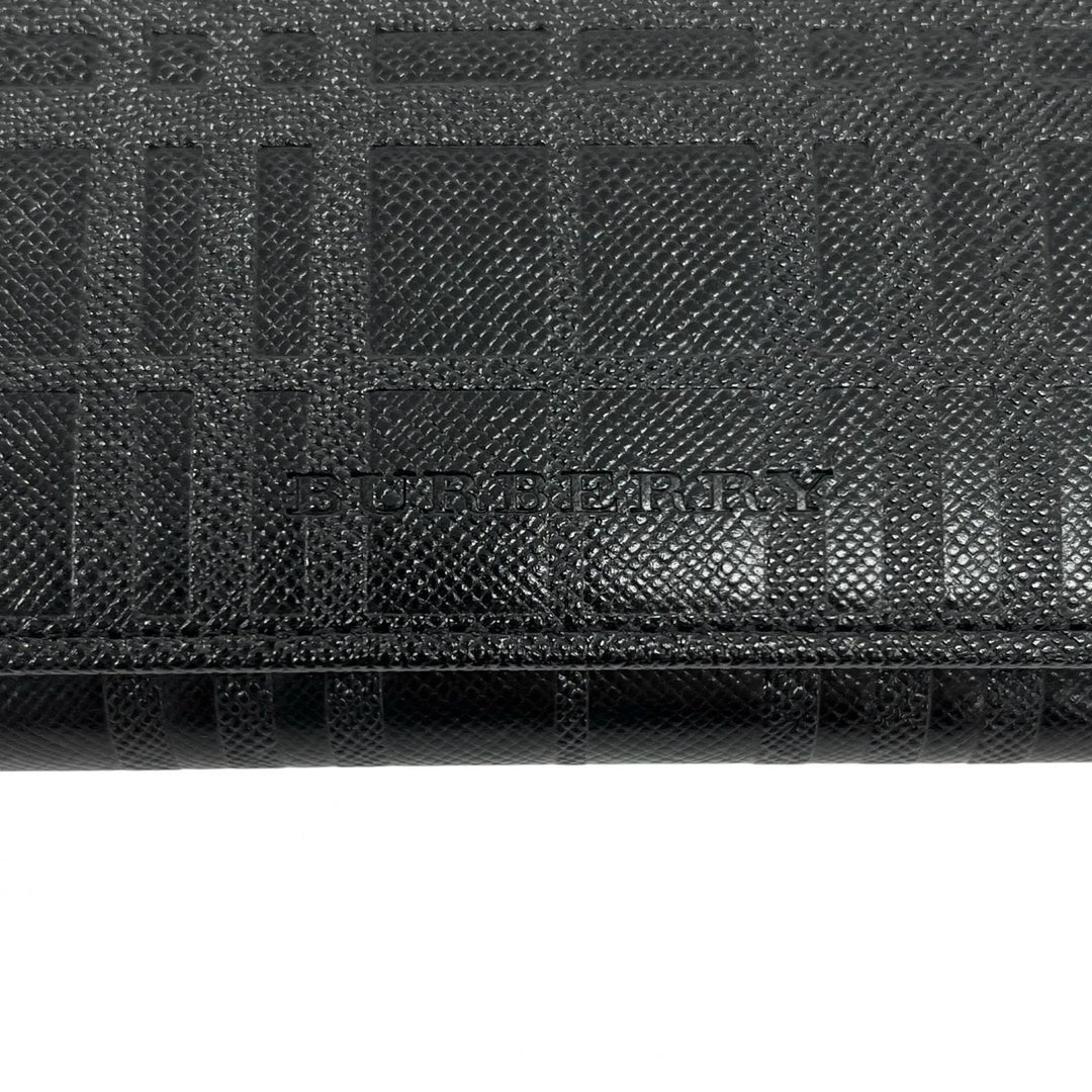 Pristine BURBERRY Purse Shadow check black leather mens