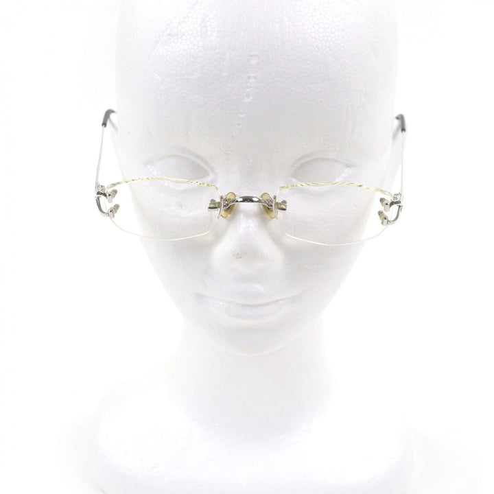 Great Cartier Glasses 135 2C Decor Two-Point Rimless Silver
