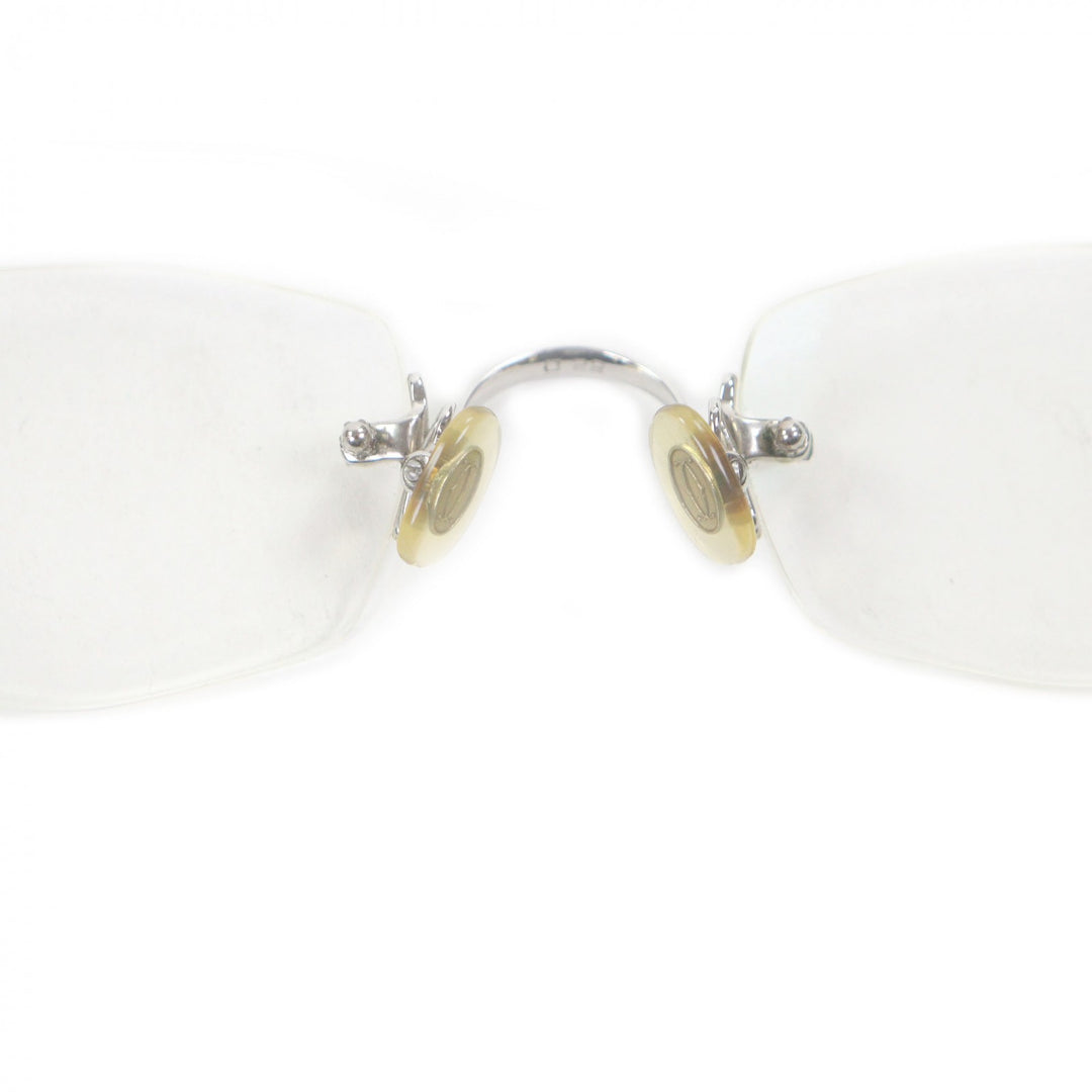 Great Cartier Glasses 135 2C Decor Two-Point Rimless Silver