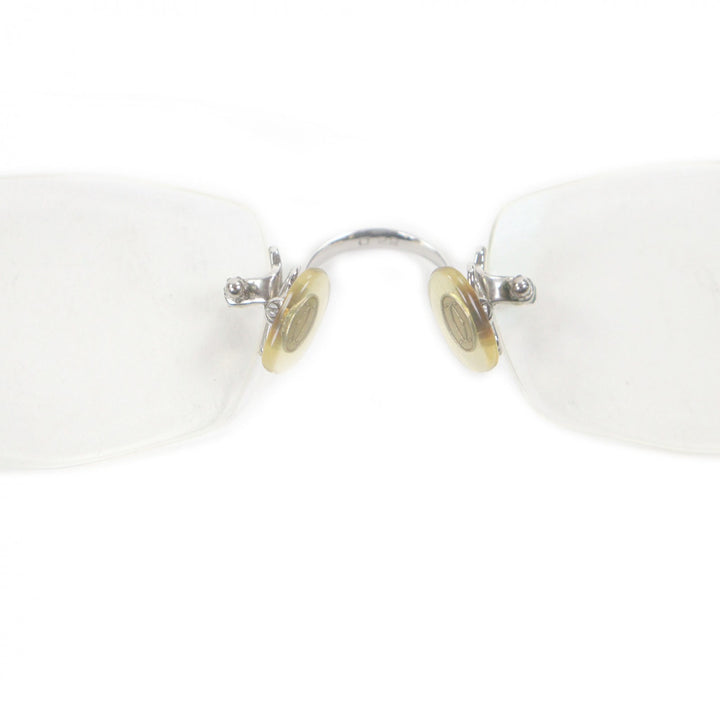 Great Cartier Glasses 135 2C Decor Two-Point Rimless Silver
