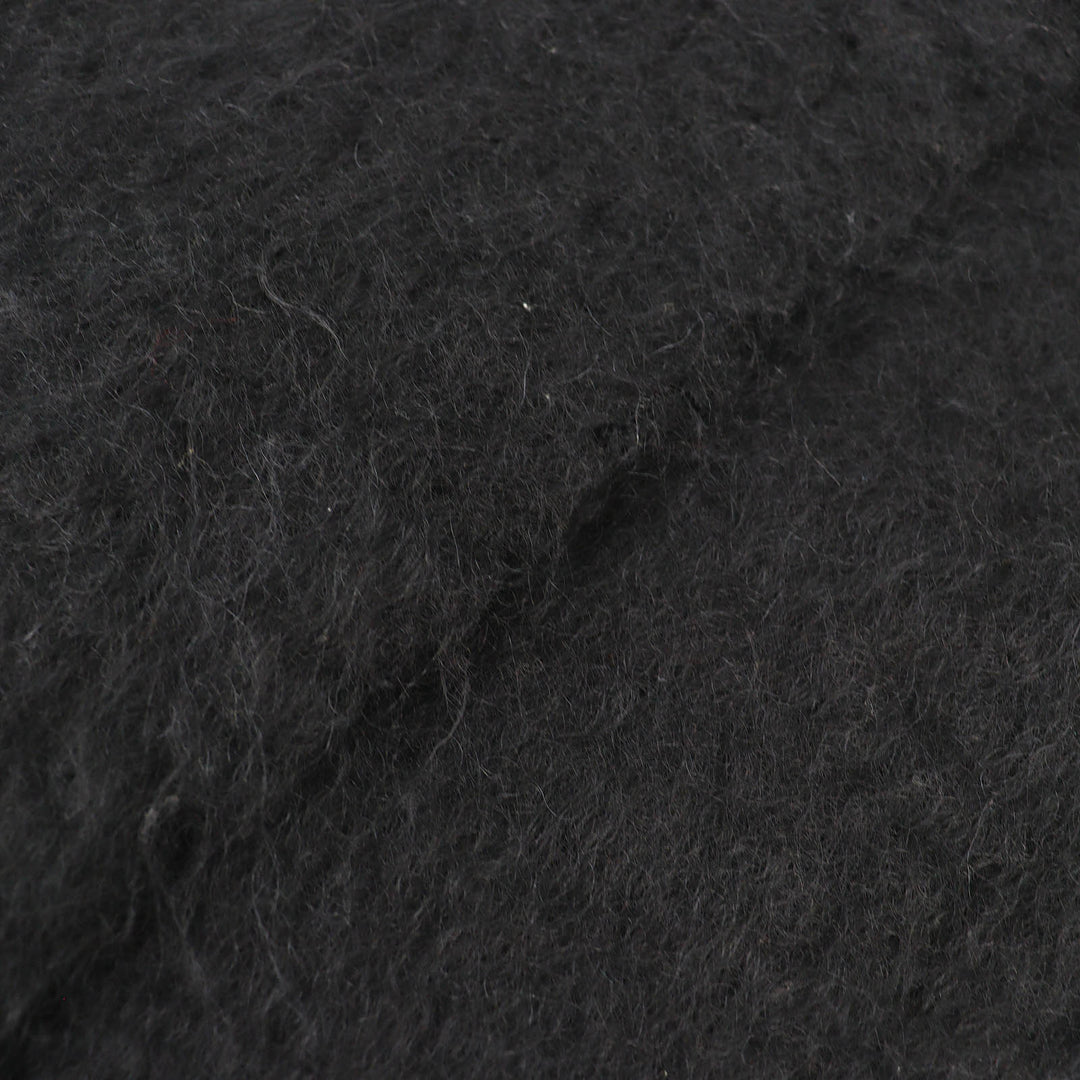 Great LOEWE Scarf Anagram logo patch fringe long black mohair Women