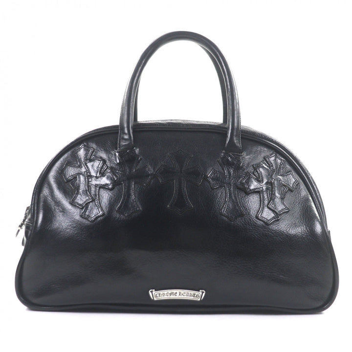 Very Good CHROME HEARTS Handbag Gym Bag SM black leather mens