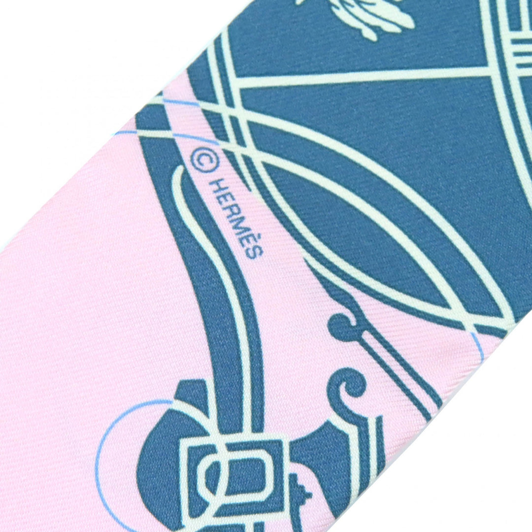Pristine HERMES scarf Twilly Marble Silk Exlibris silk Women