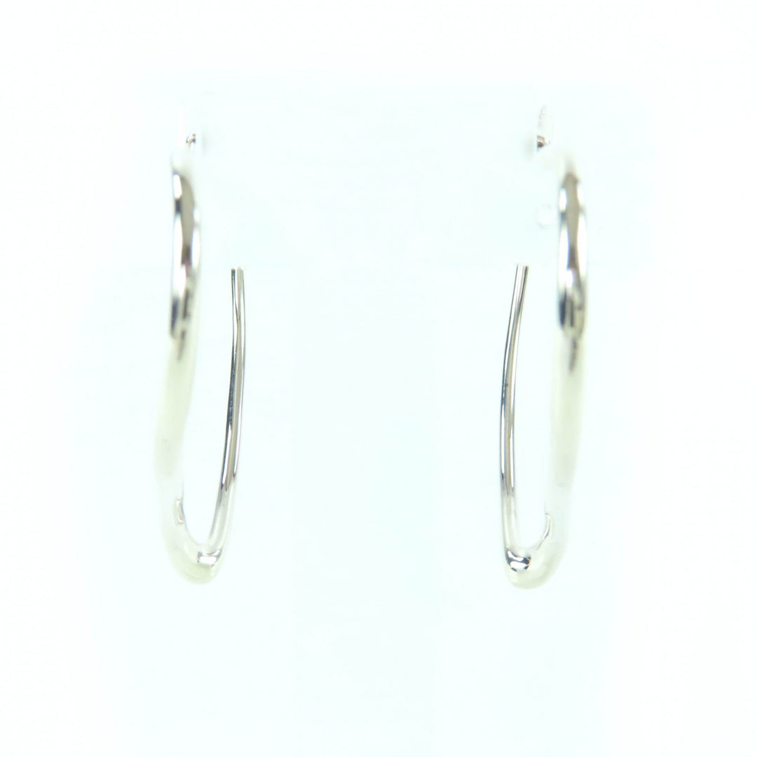 Great TIFFANY&Co. Pierce Open Heart Hoop Pierce, Medium Silver AG925 Women