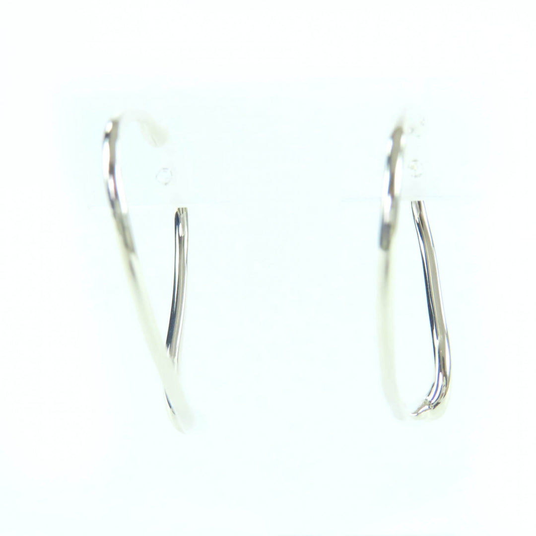 Great TIFFANY&Co. Pierce Open Heart Hoop Pierce, Medium Silver AG925 Women