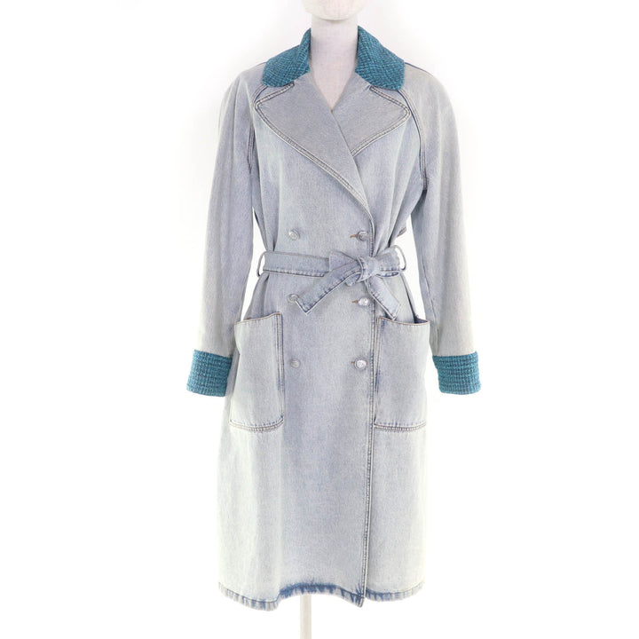Great CHANEL coat indigo green cotton Women 34 P72344