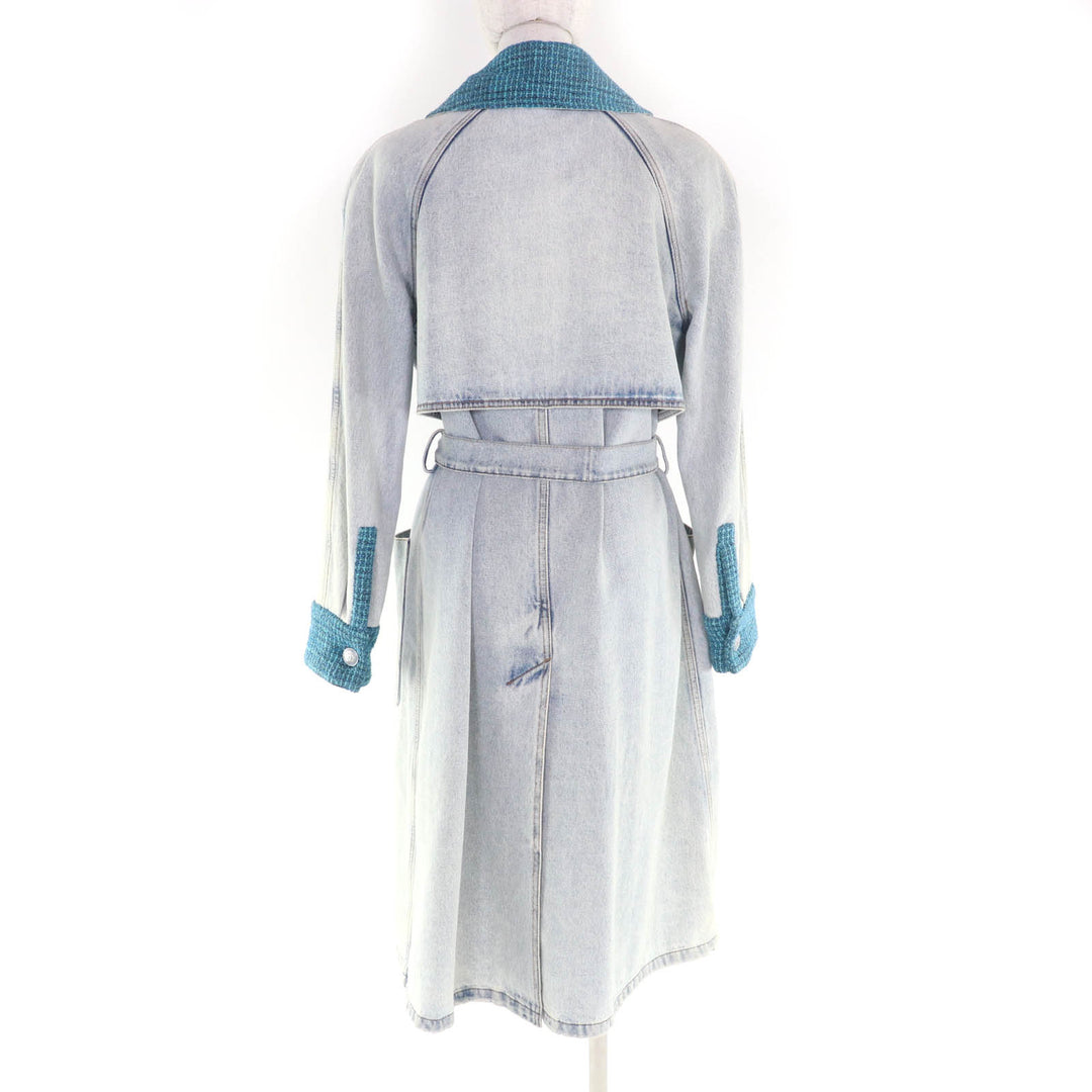 Great CHANEL coat indigo green cotton Women 34 P72344