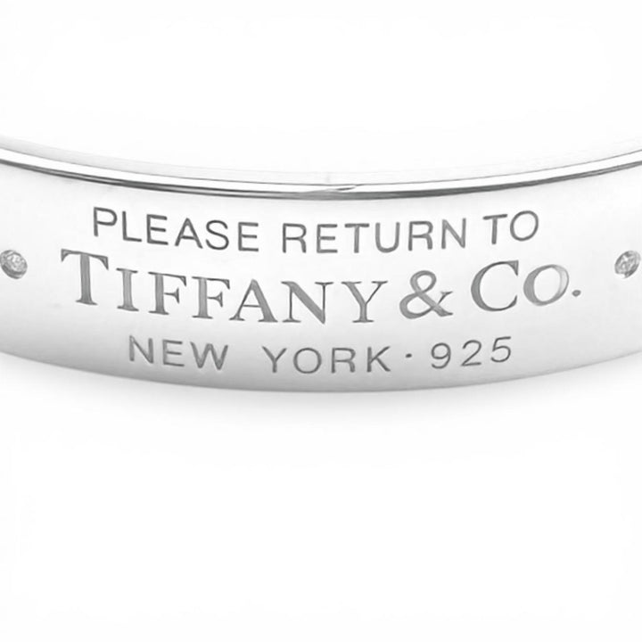 Excellent TIFFANY&Co. Bangle RTT Narrow Cuff Diamond Silver AG925 Women