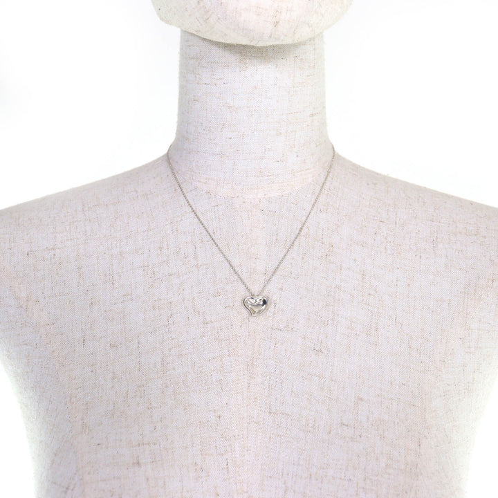 Excellent TIFFANY&Co. Necklace Curved Heart Necklace Silver 925 Women
