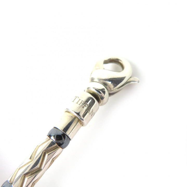 Great TIFFANY&Co. Hematite Aztec Zigzag Bracelet Accessories 7.5"" Silver 925