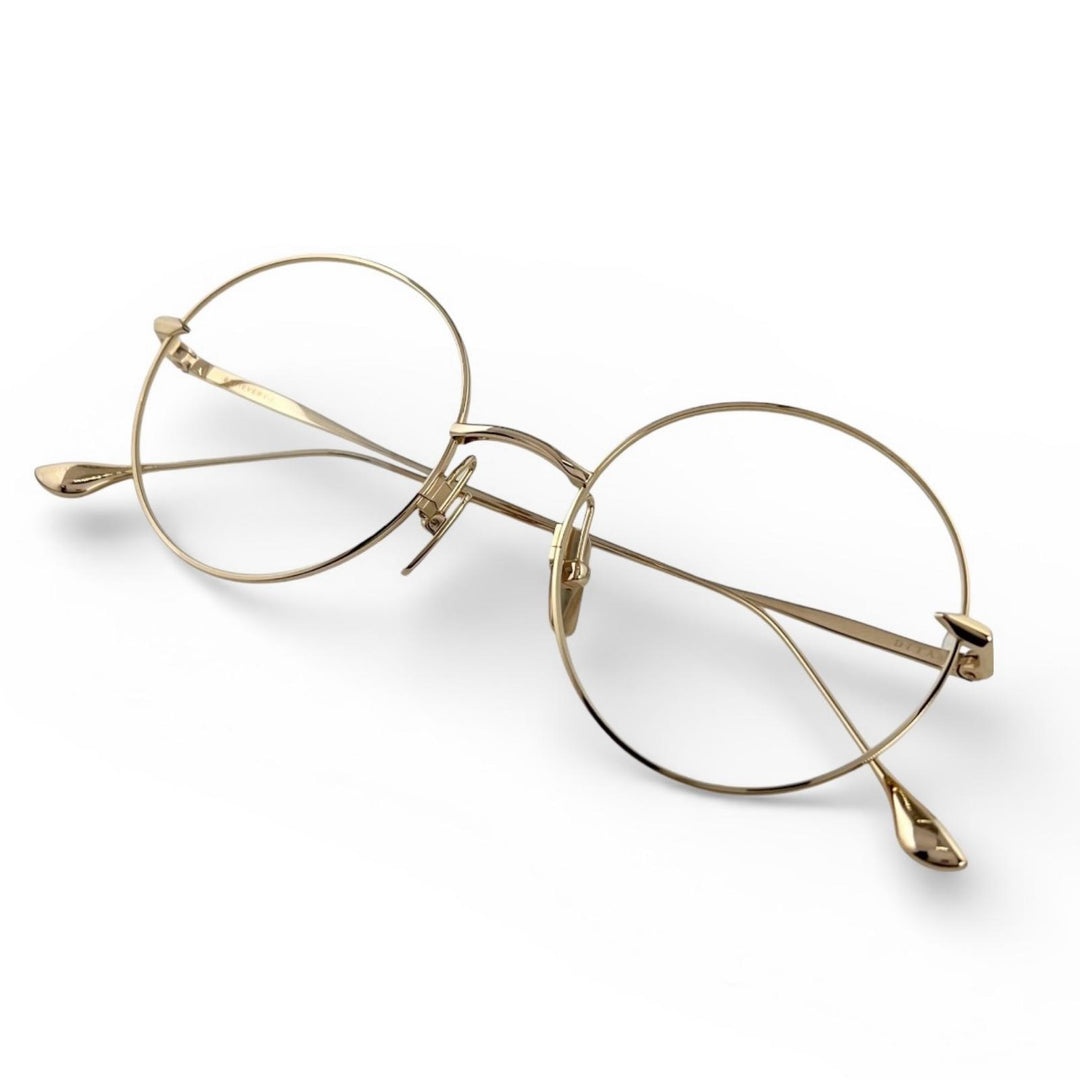 Excellent DITA Glasses BELIEVER(-) HYDE's Round Model gold mens DTX506