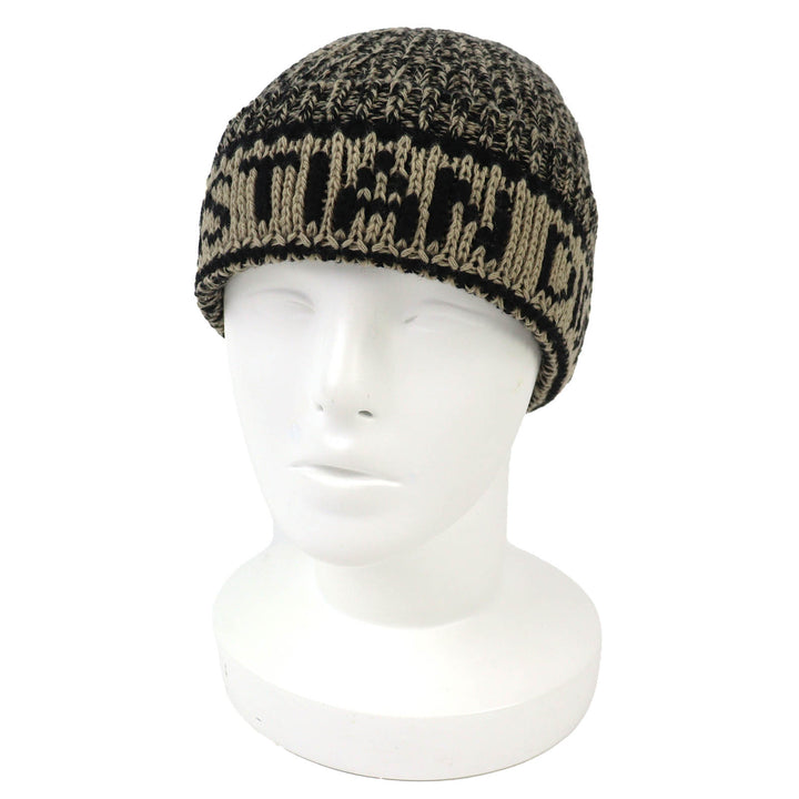 Excellent Christian Dior Knit cap Logo knit beanie beige wool Women 25DWI714S007