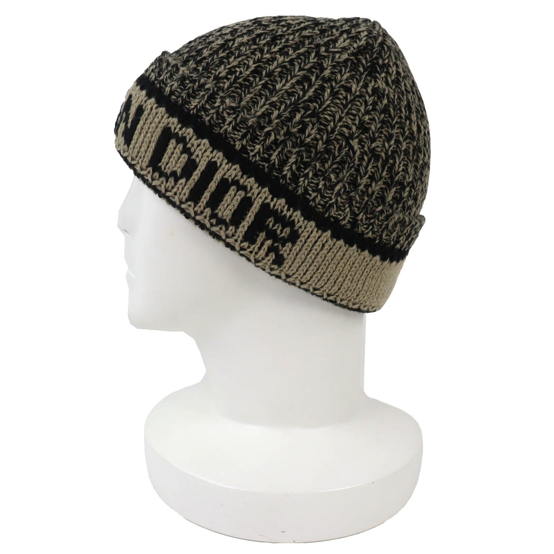 Excellent Christian Dior Knit cap Logo knit beanie beige wool Women 25DWI714S007