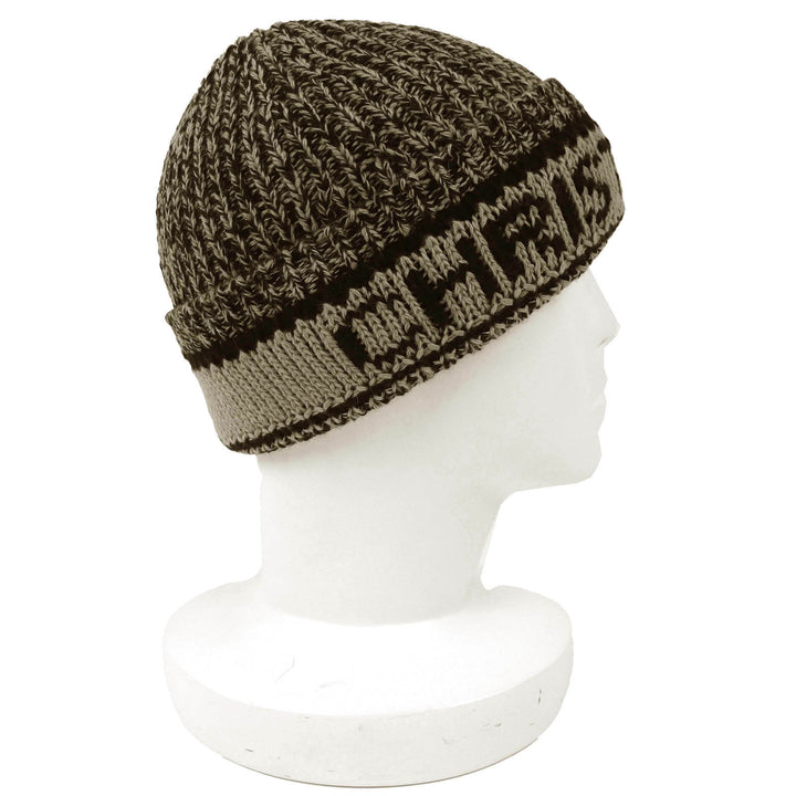 Excellent Christian Dior Knit cap Logo knit beanie beige wool Women 25DWI714S007