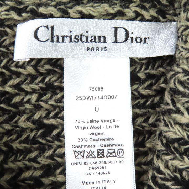 Excellent Christian Dior Knit cap Logo knit beanie beige wool Women 25DWI714S007