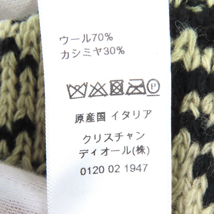 Excellent Christian Dior Knit cap Logo knit beanie beige wool Women 25DWI714S007
