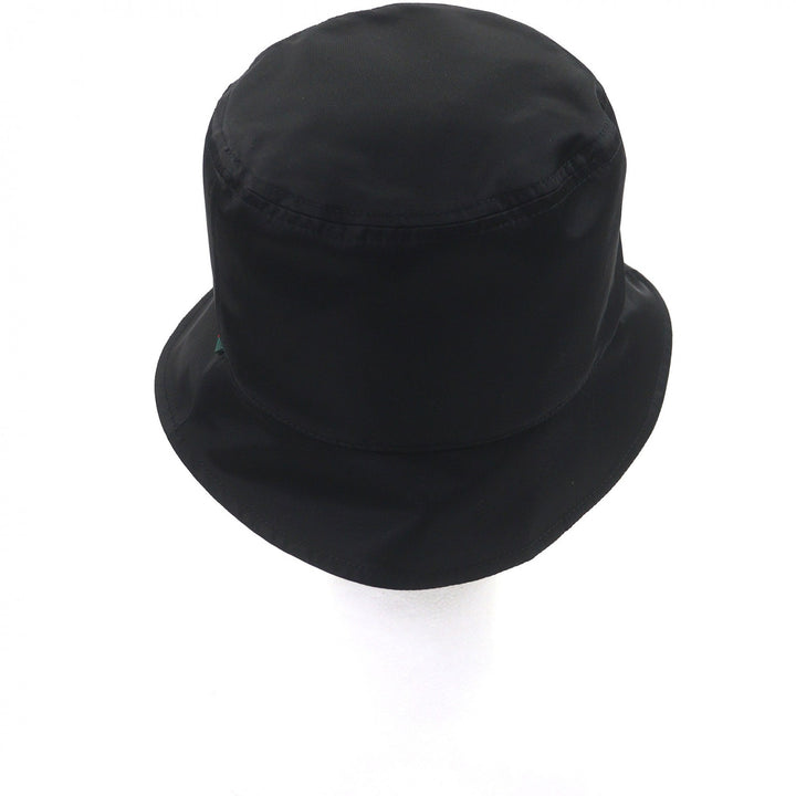 Pristine GUCCI hat Embossed logo Sherry line bucket black Nylon mens XL 813534