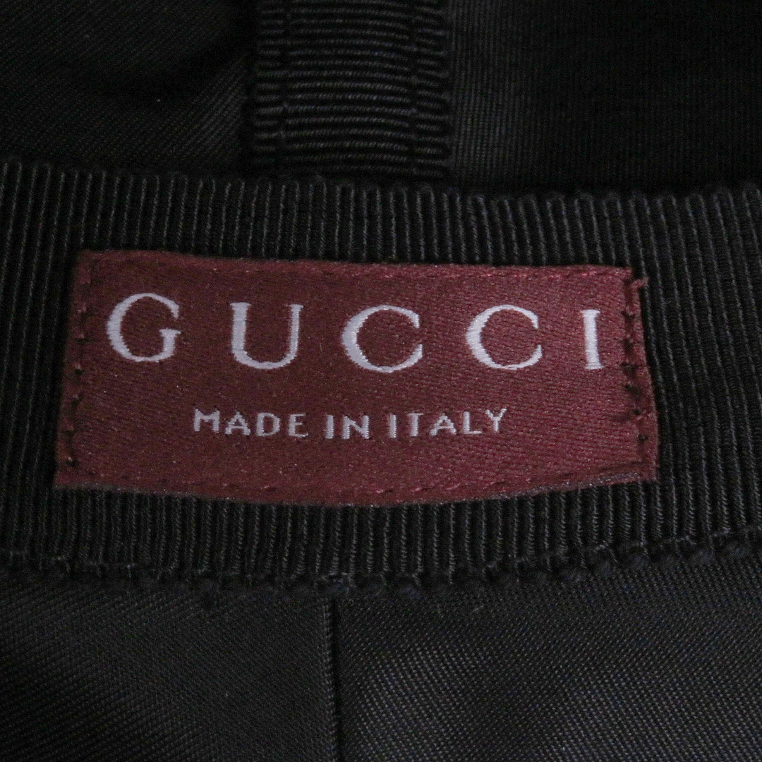 Pristine GUCCI hat Embossed logo Sherry line bucket black Nylon mens XL 813534