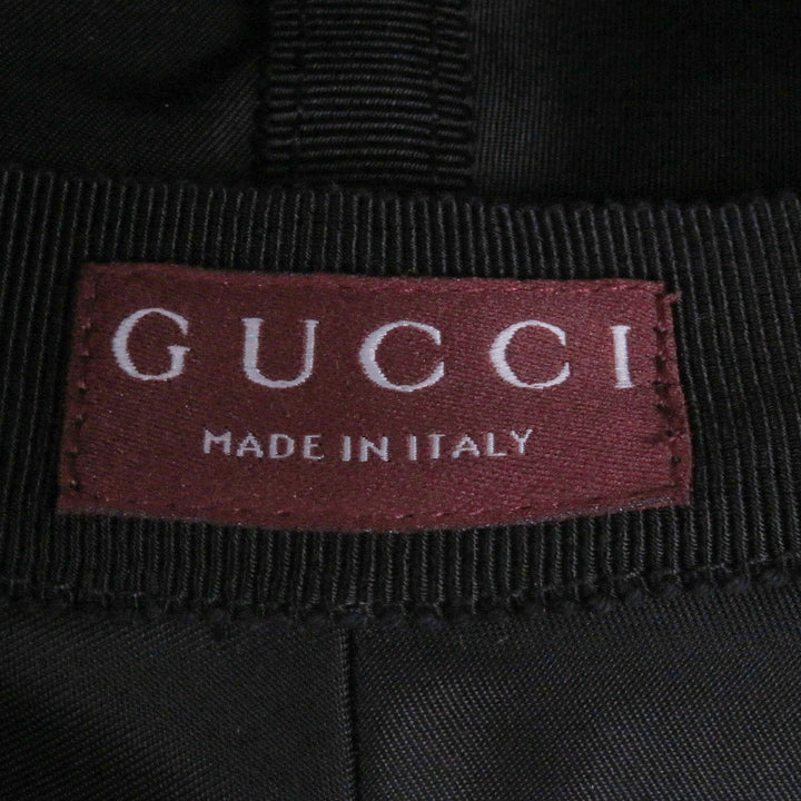 Pristine GUCCI hat Embossed logo Sherry line bucket black Nylon mens XL 813534